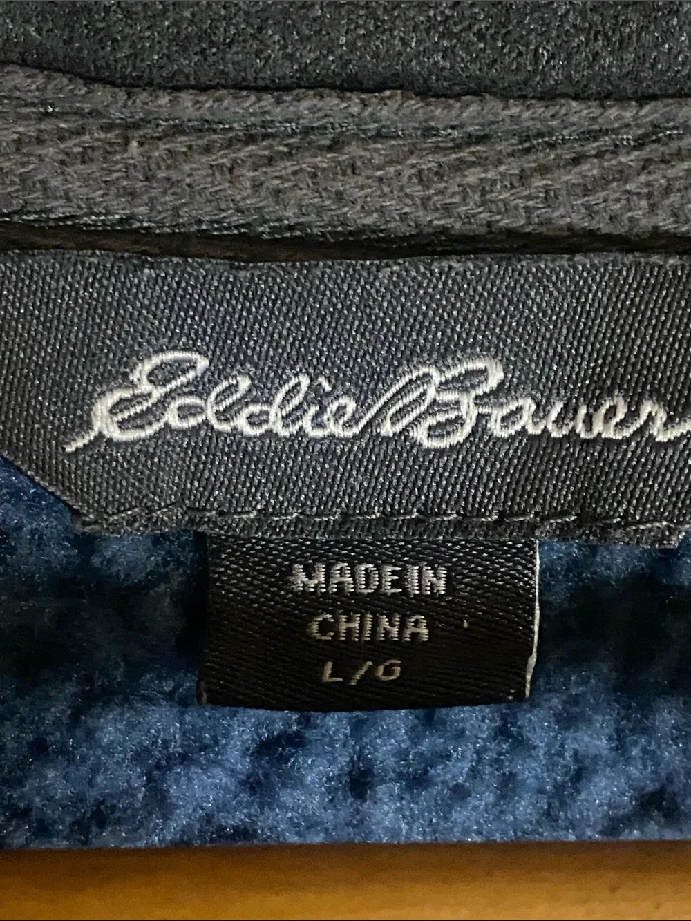Eddie Bauer Men's Quarter-Zip Heathered Blue Pullover Sweater size large